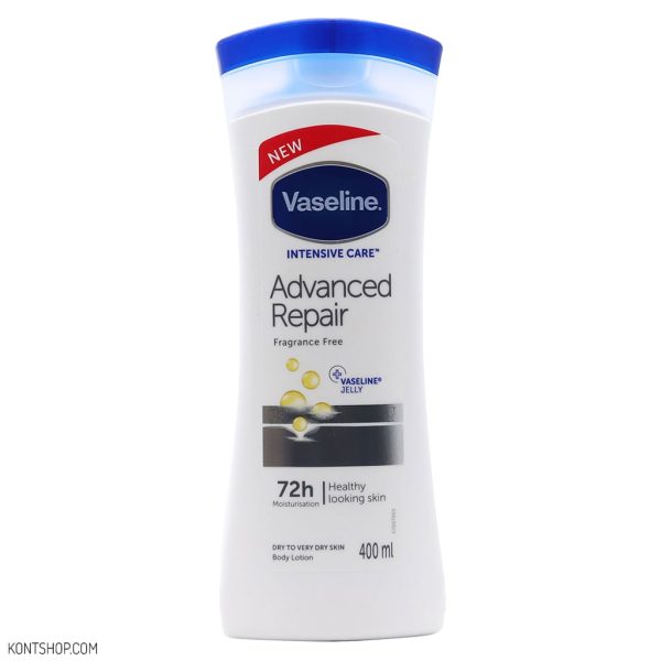 لوسیون بدن نرم کننده وازلین مدل Advanced Repair مناسب پوست های خیلی خشک حجم 400 میل